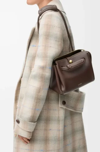 Small Madrid bag in supple calfskin Dark Chestnut