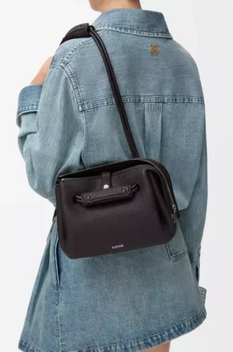 Small Madrid bag in supple grained calfskin Dark Ebony