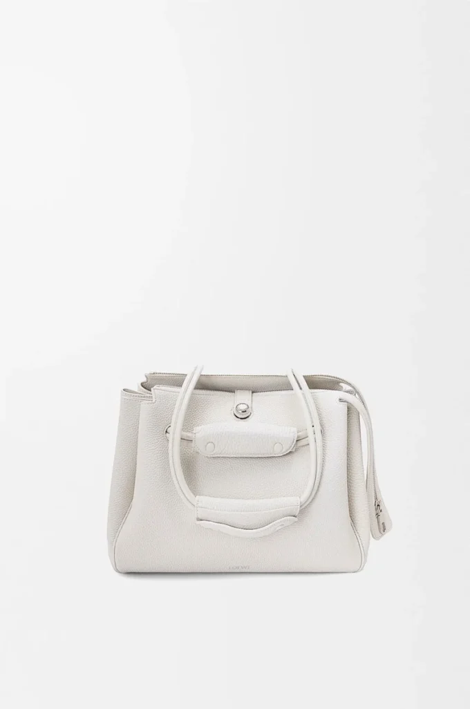 Small Madrid bag in supple grained calfskin Soft White Small Madrid bag in supple grained calfskin Soft White