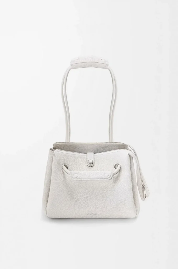 Small Madrid bag in supple grained calfskin Soft White Small Madrid bag in supple grained calfskin Soft White