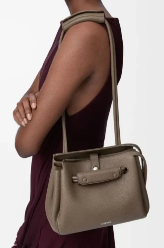Small Madrid bag in supple grained calfskin Taupe