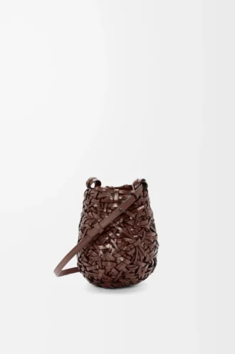 Small Nest Basket bag in calfskin Chestnut