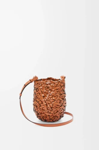 Small Nest Basket bag in calfskin Tan