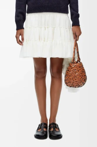 Small Nest Basket bag in calfskin Tan