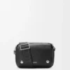 Small Pebble messenger bag in supple grained calfskin Black