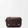 Small Pebble messenger bag in supple grained calfskin Oxblood