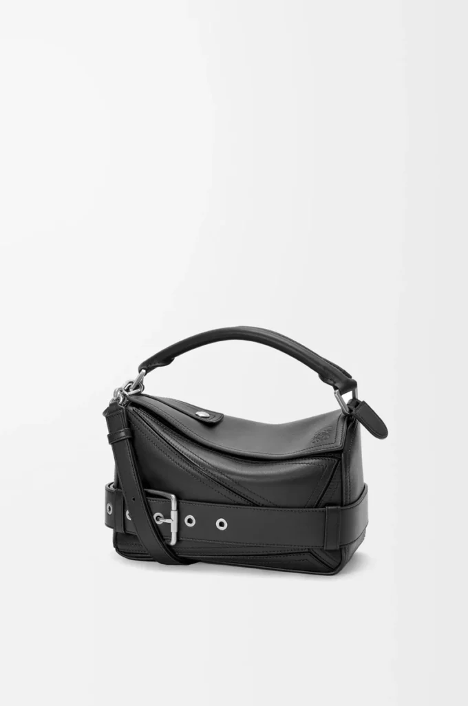Small Puzzle Biker bag in shiny calfskin Black Small Puzzle Biker bag in shiny calfskin Black