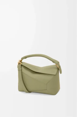 Small Puzzle Edge bag in classic calfskin Eucalyptus Green
