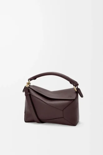 Small Puzzle Edge bag in soft grained calfskin Dark Chestnut