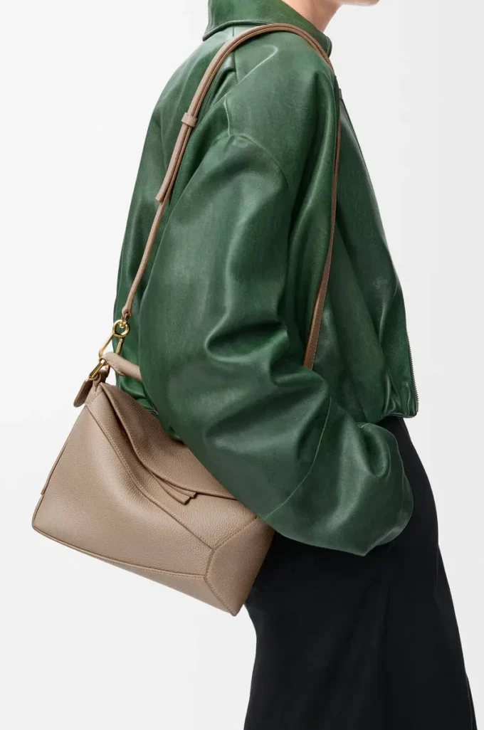 Small Puzzle Edge bag in soft grained calfskin Sand Small Puzzle Edge bag in soft grained calfskin Sand