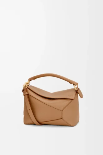 Small Puzzle Edge bag in soft grained calfskin Toffee