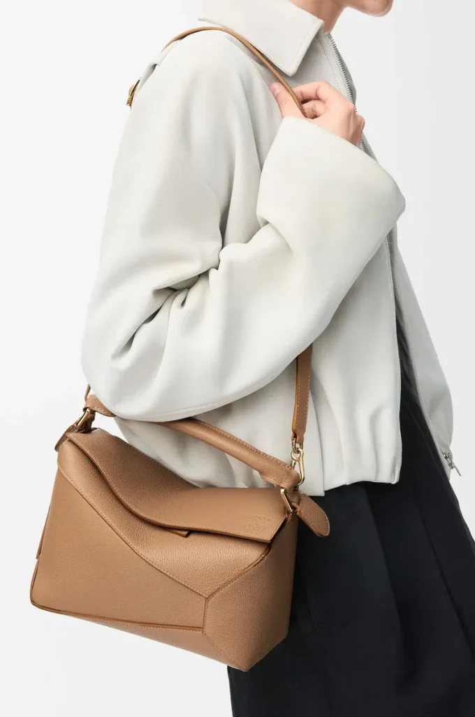 Small Puzzle Edge bag in soft grained calfskin Toffee Small Puzzle Edge bag in soft grained calfskin Toffee