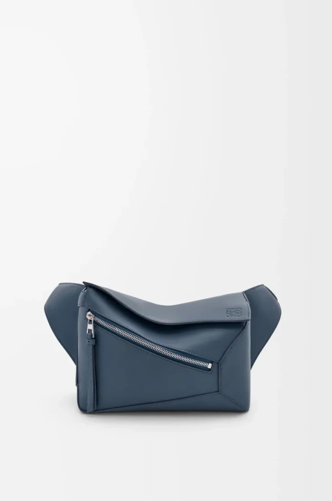 Small Puzzle Edge bumbag in classic calfskin Indigo Dye Small Puzzle Edge bumbag in classic calfskin Indigo Dye