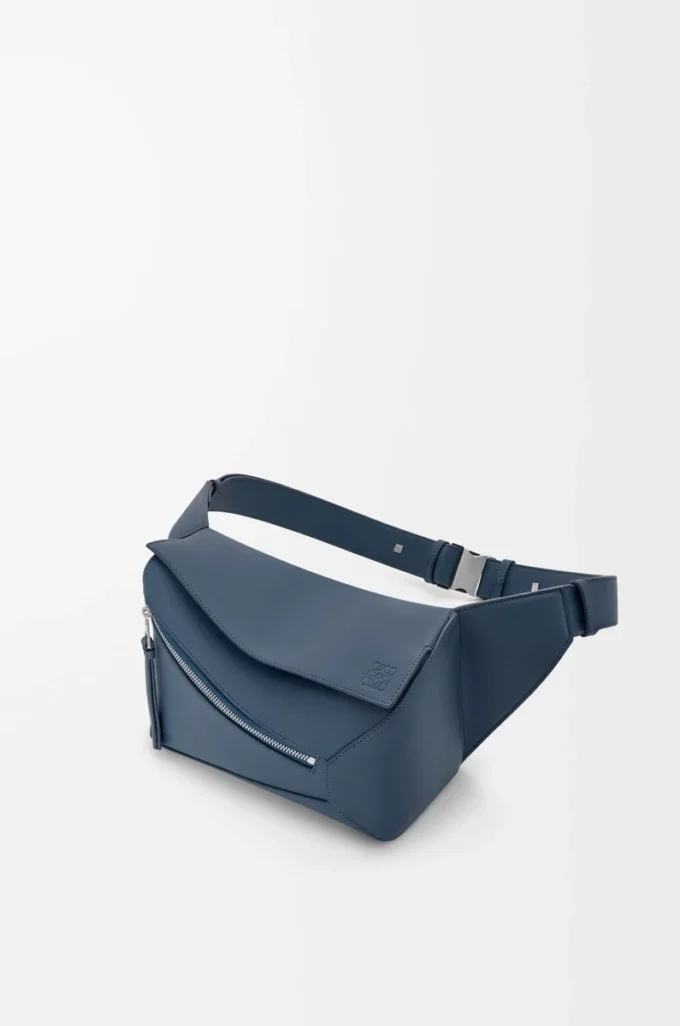 Small Puzzle Edge bumbag in classic calfskin Indigo Dye Small Puzzle Edge bumbag in classic calfskin Indigo Dye