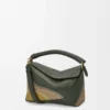 Small Puzzle Edge Landscape bag in nappa calfskin Bottle Green/Ochre Small Puzzle Edge Landscape bag in nappa calfskin Bottle Green/Ochre