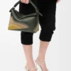 Small Puzzle Edge Landscape bag in nappa calfskin Bottle Green/Ochre Small Puzzle Edge Landscape bag in nappa calfskin Bottle Green/Ochre