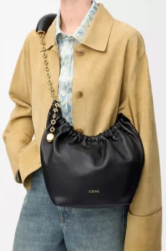 Small Squeeze bag in mellow nappa lambskin Black