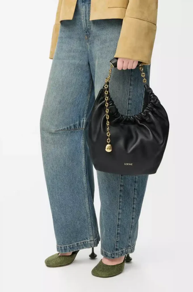 Small Squeeze bag in mellow nappa lambskin Black