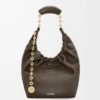 Small Squeeze bag in mellow nappa lambskin Chocolate