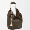 Small Squeeze bag in mellow nappa lambskin Chocolate