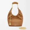 Small Squeeze bag in mellow nappa lambskin Oak