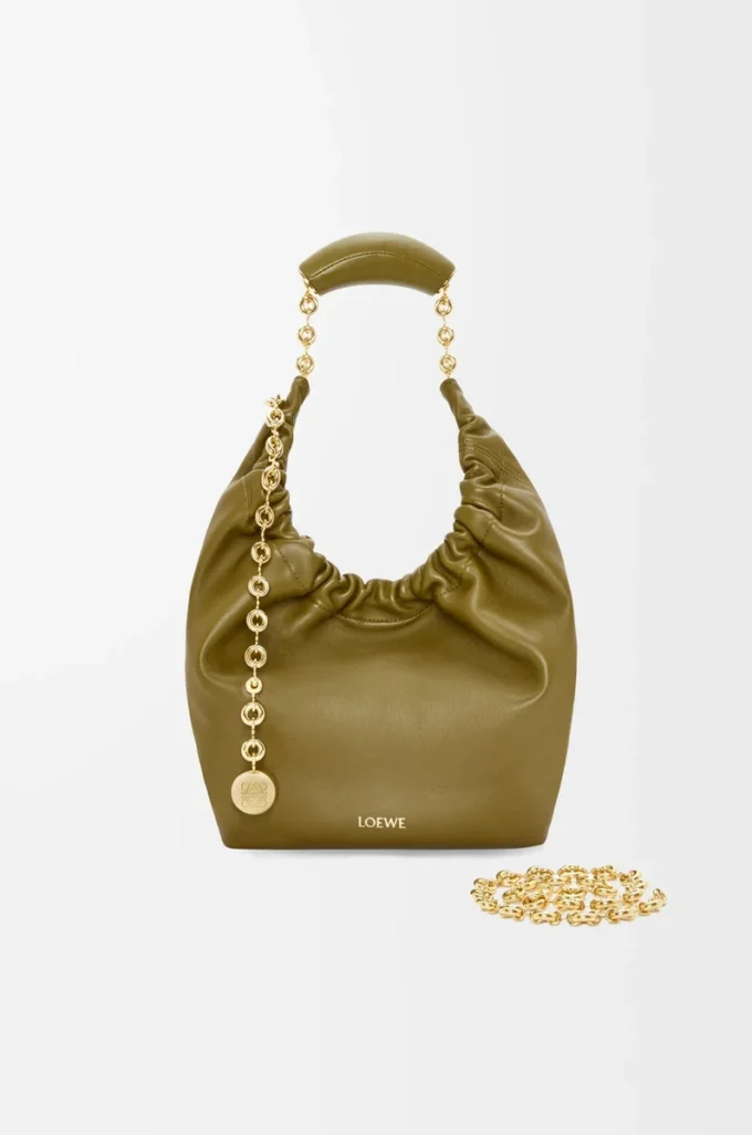 Small Squeeze bag in mellow nappa lambskin Olive