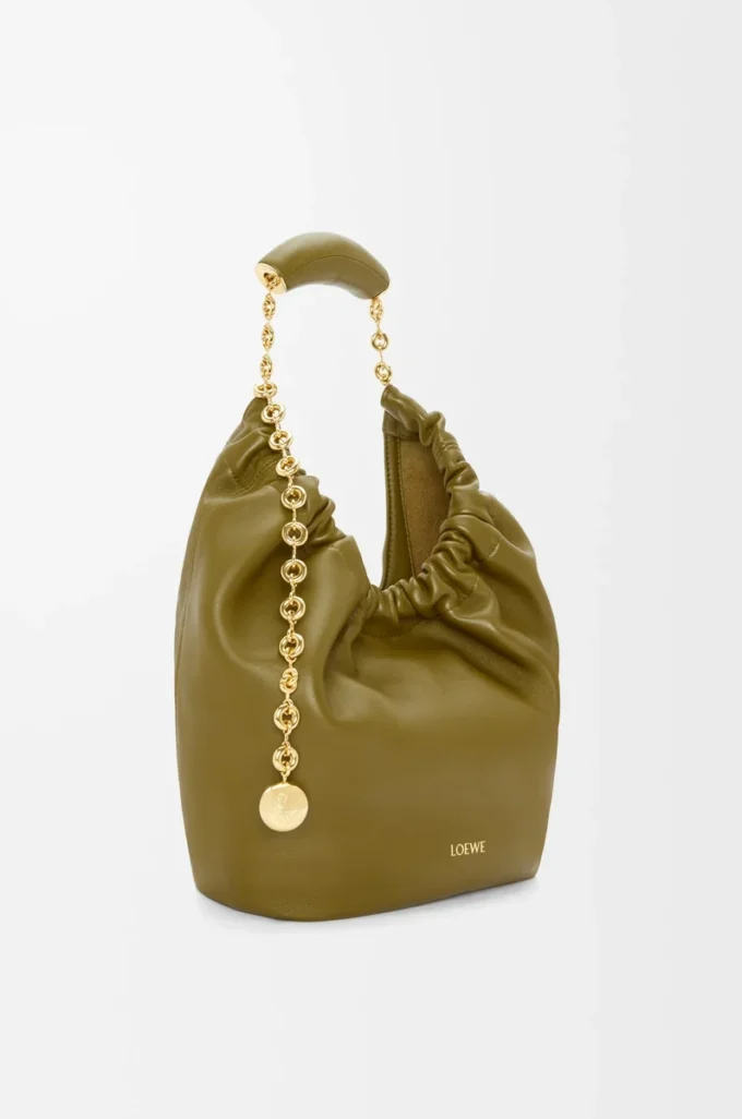 Small Squeeze bag in mellow nappa lambskin Olive