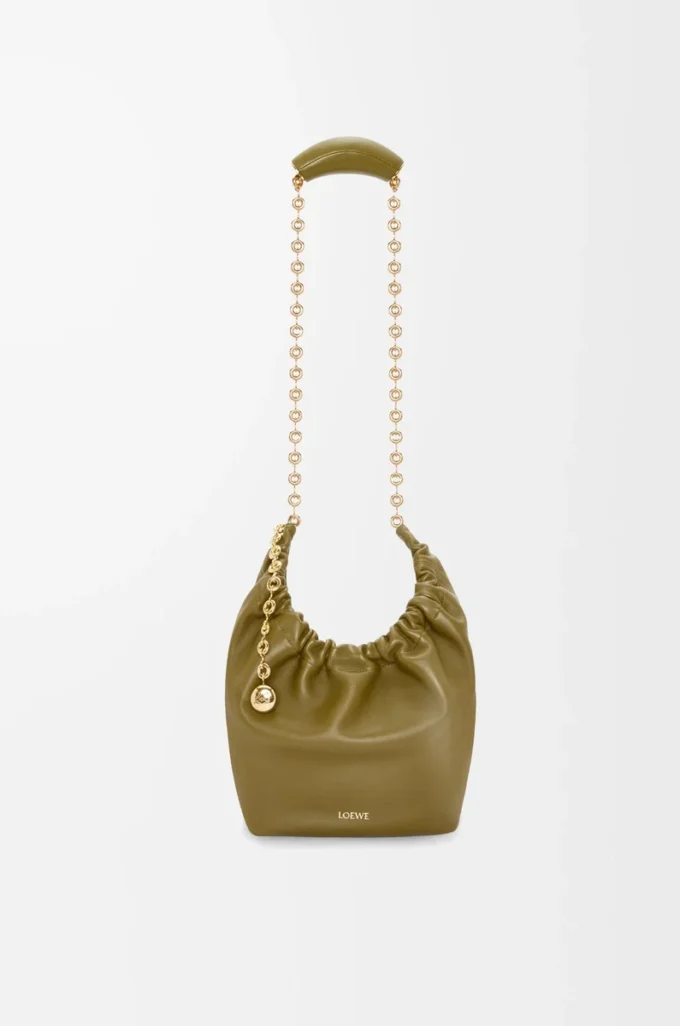Small Squeeze bag in mellow nappa lambskin Olive