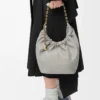 Small Squeeze bag in mellow nappa lambskin Shell Grey