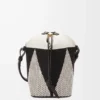 Small Treasure Bako bucket in canvas jacquard and calfskin Natural/Black