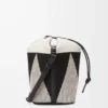Small Treasure Bako bucket in canvas jacquard and calfskin Natural/Black