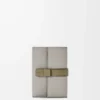 Small vertical wallet in soft grained calfskin Shell Grey/Eucalyptus Small vertical wallet in soft grained calfskin Shell Grey/Eucalyptus
