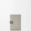 Small vertical wallet in soft grained calfskin Shell Grey/Eucalyptus Small vertical wallet in soft grained calfskin Shell Grey/Eucalyptus