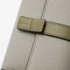 Small vertical wallet in soft grained calfskin Shell Grey/Eucalyptus Small vertical wallet in soft grained calfskin Shell Grey/Eucalyptus