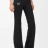 Soft bootleg pants in technical jersey Black