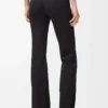 Soft bootleg pants in technical jersey Black
