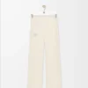 Soft bootleg pants in technical jersey Ivory