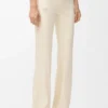 Soft bootleg pants in technical jersey Ivory