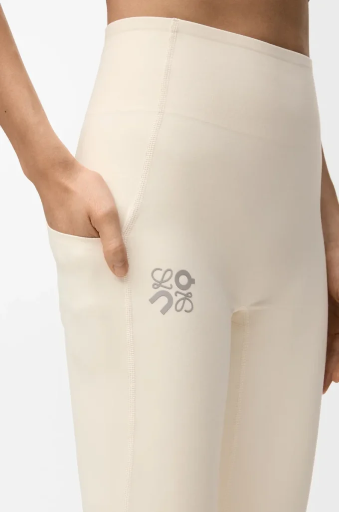 Soft bootleg pants in technical jersey Ivory