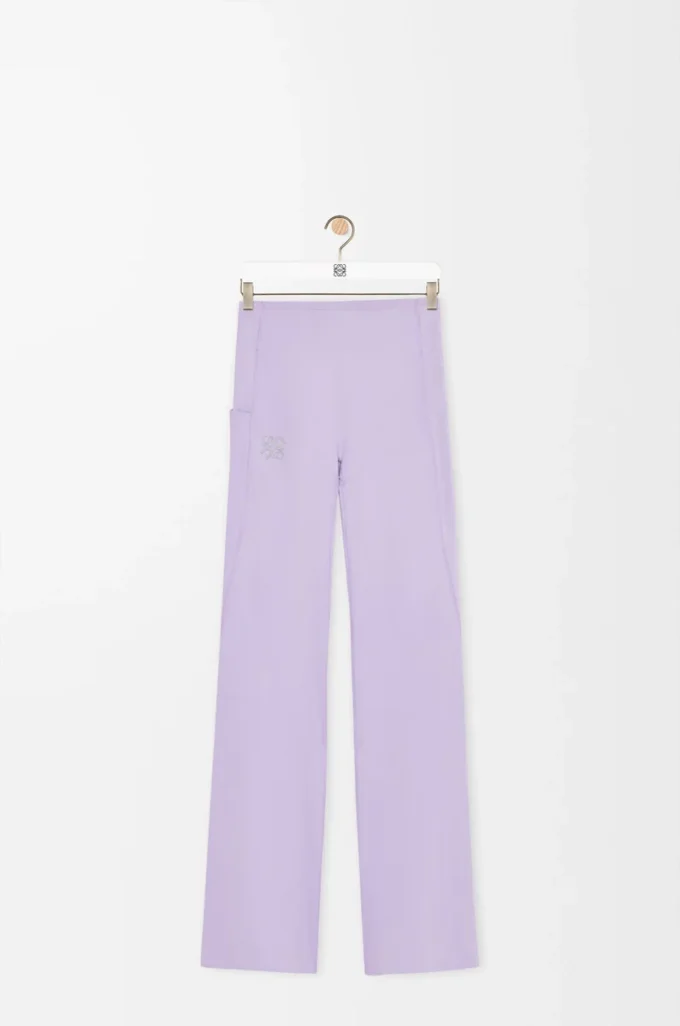 Soft bootleg pants in technical jersey Lilac Soft bootleg pants in technical jersey Lilac