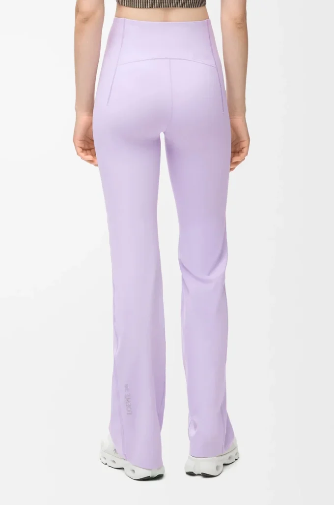 Soft bootleg pants in technical jersey Lilac Soft bootleg pants in technical jersey Lilac