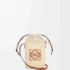 Square pocket in iraca palm and calfskin Natural/Tan
