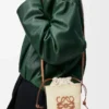 Square pocket in iraca palm and calfskin Natural/Tan