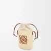 Square pocket in iraca palm and calfskin Natural/Tan