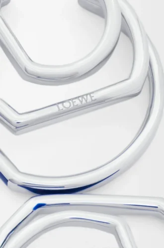 Stacked hoop earrings in sterling silver and enamel Silver/Blue