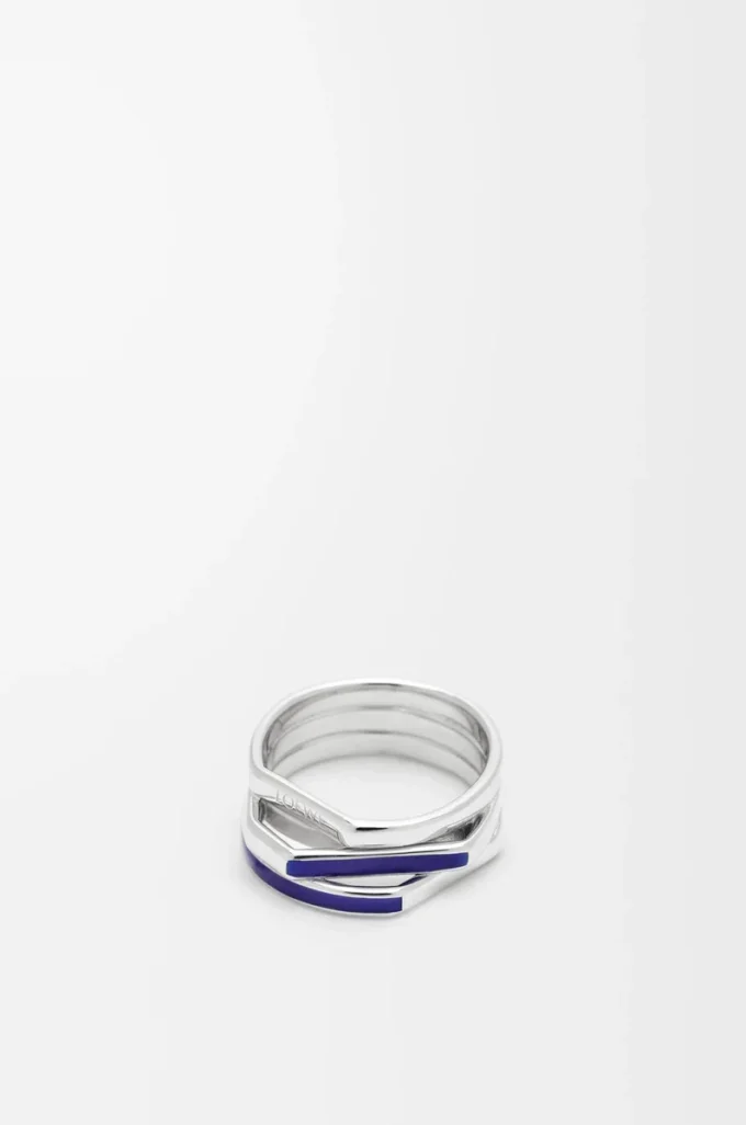 Stacked ring in sterling silver and enamel Silver/Blue Stacked ring in sterling silver and enamel Silver/Blue