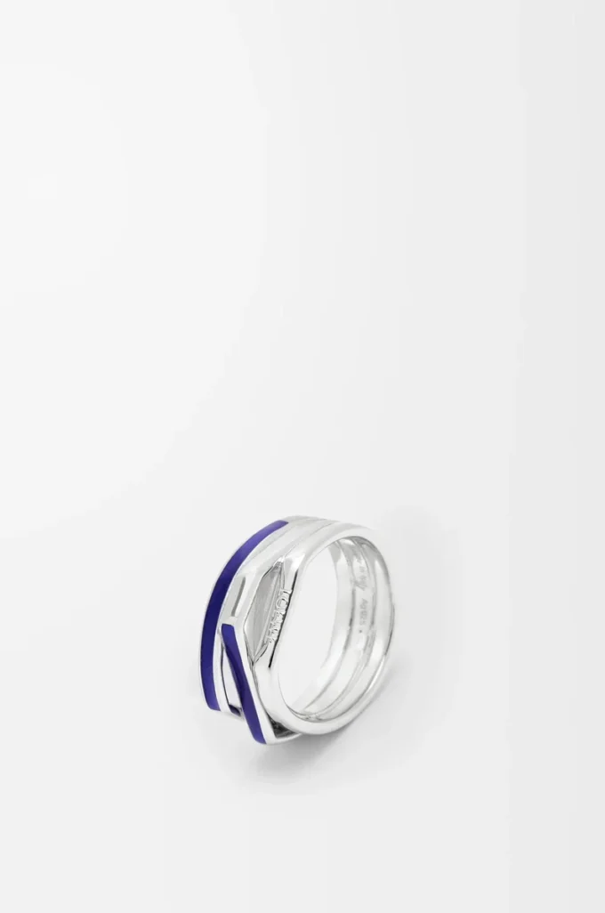 Stacked ring in sterling silver and enamel Silver/Blue Stacked ring in sterling silver and enamel Silver/Blue