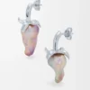 Strawberry earrings in sterling silver and pearl Silver/Red
