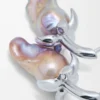 Strawberry earrings in sterling silver and pearl Silver/Red