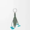 Strawberry flower charm in classic calfskin Turquoise/Green Strawberry flower charm in classic calfskin Turquoise/Green